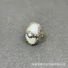Anillo de Perla Mabe de Aguas Profundas Naturales Nuevo, Anillo de Moda Personalizado, Anillo de Diamante de Joyería Medieval de Nicho