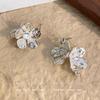 ¡La Nobleza No Se Puede Esconder! Aretes de Flor de Diamante Texturizados, Lujo Accesible, Aretes Elegantes de Gama Alta, Aretes Únicos y Hermosos para Mujer