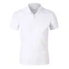 220g32 algodão pérola leve negócio cor sólida lapela masculina e feminina camisa polo bordado com LOGO estampado