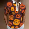 Nova Moda Streetwear Jovem Europeia e Americana de Verão Camisa Polo Casual Masculina com Estampa Digital 3D