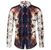 Camisa de Manga Larga para Hombre Nueva de Comercio Exterior Transfronterizo 2021, Moda Casual Juvenil, Estilo Étnico Urbano, Camisa Estampada para Hombre