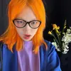 Gafas Exageradas Estilo Cat-Eye con Montura Negra para Estudiantes Universitarias, Maquillaje de los Primeros Ochenta, Aspecto Adelgazante, Monturas Anti-Luz Azul, Versátiles Ligeras Planas Suaves para Hombre