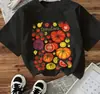Camiseta Casual de Manga Corta con Cuello Redondo para Mujer con Vibrante Estampado de Tomate y Verduras, Cómoda y Fresca para el Verano