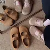 Versão em Couro de Vaca Aumento Interno Cobertura Total Sapatos Birkenstock Sapatos Femininos Outono 2026 Novo Bico Redondo Sapatos Mary Jane Sapatos de Uso Duplo