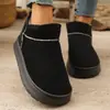 Nuevas pantuflas de algodón para el hogar de Amazon transfronterizas cálidas engrosadas estilo pareja simples de invierno para interior medio tacón hogar