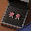 Brilho Super Micro-incrustado Desenho Rosa Rosa Dourada Agulha Prateada Brincos Femininos Estilo Coreano Doce Simples Brincos Femininos Brincos de Alta Qualidade