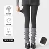 Leggings Grises para Mujer en Otoño e Invierno, Medias Gruesas y Cálidas Forradas de Polar para Usar por Fuera, Aspecto Adelgazante por Presión, Nuevo Estilo Caliente 2025