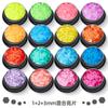 Set de lentejuelas mixtas de 16 colores transfronterizo 1+2+3 mm polvo de brillo ultrafino maquillaje esmalte de uñas gel joyería al por mayor