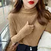 Prenda base para mujer, suéter de cuello alto medio, nueva colección otoño 2026, de manga larga, top corto de punto para principios de otoño