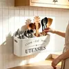 En stock caja de almacenamiento de cubiertos de madera maciza caja organizadora de cuchillo tenedor palillos de cocina caja de almacenamiento de utensilios de cocina caja de utensilios de cocina