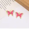 Colgante de Mariposa con Incrustaciones de Diamantes y Goteo de Aceite de Aleación para Pulsera y Pendientes DIY de Conservación de Color Colgante de Borla Personalizado Accesorios de Joyería Venta al por Mayor