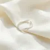 Anillo de Banda Lisa de Plata de Ley S925 Coreana para Mujer Anillo Abierto para Dedo Índice Mate Estilo Frío Tendencia de Celebridad de Internet Anillo Pequeño para Dedo del Pie Minimalista