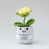 Bonecas de Plantas de Natal em Vasos de Crochê, Girassóis Feitos à Mão com Lã, Rosas Suculentas, Flores Artificiais em Estoque