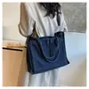 Bolso de Diseño Nicho Coreano para Mujer Moda Otoño 2024 Bolso de Mano de Mezclilla Versátil Bolsa Tote Casual para Estudiantes