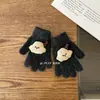 Guantes de Invierno para Niños Niños y Niñas Dedos Divididos Cálidos a Prueba de Frío para Exteriores Caricatura Guantes de Cinco Dedos para Bebé Protección de Manos Otoño e Invierno