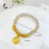 Novos braceletes de cristal de champanhe com diamantes dourados antigos de luxo de alto valor, com o deus da riqueza amarelo, para presente de namorada