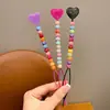 Llavero de Cuerda Trenzada Nudada con Cuentas Hecho a Mano Color Caramelo Coreano Lanyard Colgante de Bolso de Moda Creativo Lote