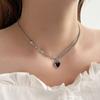 Collar Creativo Corazón Amor Planeta Femenino Ins Diseño Nicho Lujo Accesible Alta Gama Corazón Diamante Rosa Dulce Cadena Clavícula