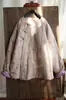 Estilo Nuevo de Invierno Algodón de Fibra Larga de Xinjiang Estilo Nacional Retro Sarja de Algodón Cuello Redondo Botones Hechos a Mano Apertura Total Chaqueta de Algodón Cálida 455