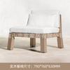 Sofá de Teak para Pátio Externo Nórdico Balcão Mobiliário de Jardim para Vila Externa Sofá Cadeira de Madeira Maciça para Lazer ao Ar Livre