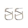 Pendientes Metálicos con Textura en Forma de V Estilo Minimalista Europeo y Americano, Pendientes Personalizados de Moda con Letras y un Toque de Lujo