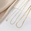 Collar multicapa más vendido en Europa y América, moderno collar de cadena gruesa de hueso de serpiente plano ovalado con circonita, collar de clavícula de 3 capas