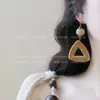 Youjuclub-Vacaciones Tropicales~Aretes de Paja y Clips para Orejas de Estilo Étnico Bohemio a la Orilla del Mar