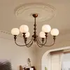 Novo lustre vintage estilo chinês para a sala de estar, elegante tecido bicolor, design original para o quarto principal