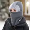 Chapéus Transfronteiriços, Chapéus Quentes de Inverno para Homens e Mulheres, Chapéus de Neve à Prova de Vento, Máscaras de Pescoço, Chapéus de Pelúcia Inteiriços, Chapéus de Veludo de Algodão para Ciclismo
