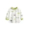 Camiseta de Manga Larga para Bebé Algodón Puro Ropa Interior para Niños Ropa Interior Infantil Prenda Única Superior Ropa de Primavera y Otoño Pijama para Niñas