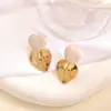 Pendientes Geométricos Irregulares de Acero Inoxidable Vintage de Alta Gama Transfronterizos con Prensado de Aceite Pendientes que No se Desvanecen Accesorios de Joyería