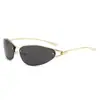 Gafas de Sol Metálicas Cyberpunk Y2K Modernas y Únicas para Mujer, Gafas de Sol de Alta Gama con Protección Solar para Hombre