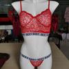 Suministro de comercio exterior Lencería sexy nueva europea y americana sexy letras huecas tres puntos ropa interior dividida para mujer al por mayor