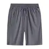 Pantalones Cortos Deportivos de Seda de Hielo de Secado Rápido para Hombre de Color Sólido Sueltos Casuales de Verano Ultra Delgados con Bolsillos