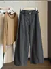 Calças pantalona cropped de cintura alta emagrecedoras estilo coreano para mulheres, nova coleção de outono, caimento casual solto, calças retas versáteis para pessoas baixinhas
