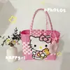 Bolsa Tejida a Mano de Gatito Gran Capacidad Cesta de Verduras DIY Bolsa de Playa Bolso de Recuerdo Bolsa de Regalo Navideño Bolsa