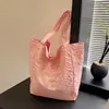 Bolsa de Lona Estilo Coreano Ins Personalizada Nueva Colección Verano 2026 con Bordado de Corazón, Bolsa de Gran Capacidad para Clase y Viajes
