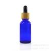 30ml Anillo de Madera de Bambú Anillo Dorado y Plateado Negro y Blanco Botella de Aceite Esencial Color Té Verde Azul Negro Producto para el Cuidado de la Piel Botella Transparente con Gotero