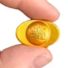 Oro Arena Sólido Simulación Mini Aleación Brillante Pequeños Adornos Regalo Chino Lingote
