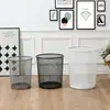 Cubo de Basura Hierro Forjado Hogareño Tamaño Grande Gran Capacidad Sentido de Alta Gama Lujo Ligero Cilindro de Almacenamiento Papelera Cubo de Basura para Cocina Baño
