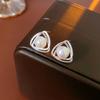 Pendientes de azúcar huecos cepillados dorados con forma de corazón para mujer, nuevos, explosión, lujo ligero, temperamento de alta gama, atmosféricos, para otoño e invierno