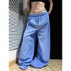 Comercio Transfronterizo 2026 Primavera/Verano Nuevos Pantalones Anchos Holgados Lavados Estilo Americano Pantalones de Chándal Rectos con Decoración de Pedrería para Mujer y Hombre