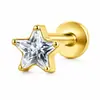 Aretes de aleación de titanio F136 para mujer, perforaciones corporales de circonita de moda europea y americana, pircings para labio y lengua, en stock para venta al por mayor