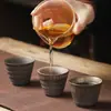 Xícaras de Chá de Cerâmica Dourada Atacado para Uso Doméstico, Conjuntos de Chá Kung Fu, Xícaras de Degustação, Xícaras para Beber, Xícaras Individuais de Cerâmica Rústica, Tigelas de Chá