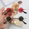 Gafas de Sol Redondas con Montura Ultradelgada para Hombres y Mujeres, Gafas Mini Redondas Estilo Príncipe, Gafas de Sol con Elementos Ruyi, Protección UV