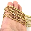 Colar Figaro em aço inoxidável banhado a ouro por vácuo corrente NK lateral plano criança aço titânio preço de fábrica direto comércio exterior