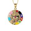 Collar con colgante de circonitas cúbicas de estilo bohemio, de estilo europeo y americano, de alta gama y colorido, para mujer
