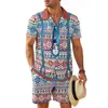 Amazon Europeo y Americano 2025 Nuevo Traje de Camisa de Manga Corta con Cuello Cubano Divertido y Pantalones Cortos MB34 MA04