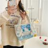 Lindo bolso de peluche con forma de perro Yugui, portátil, con botón abierto, con melodía de pudín, sencillo mini bolso de compras, moda informal