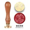 Capítulo Único Navideño Mango de Palo de Rosa Muñeco de Nieve Copo de Nieve Sello de Barniz de Fuego Juego Combinado Venta al por Mayor